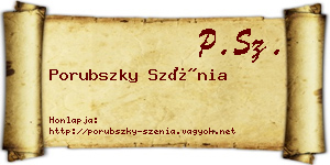 Porubszky Szénia névjegykártya